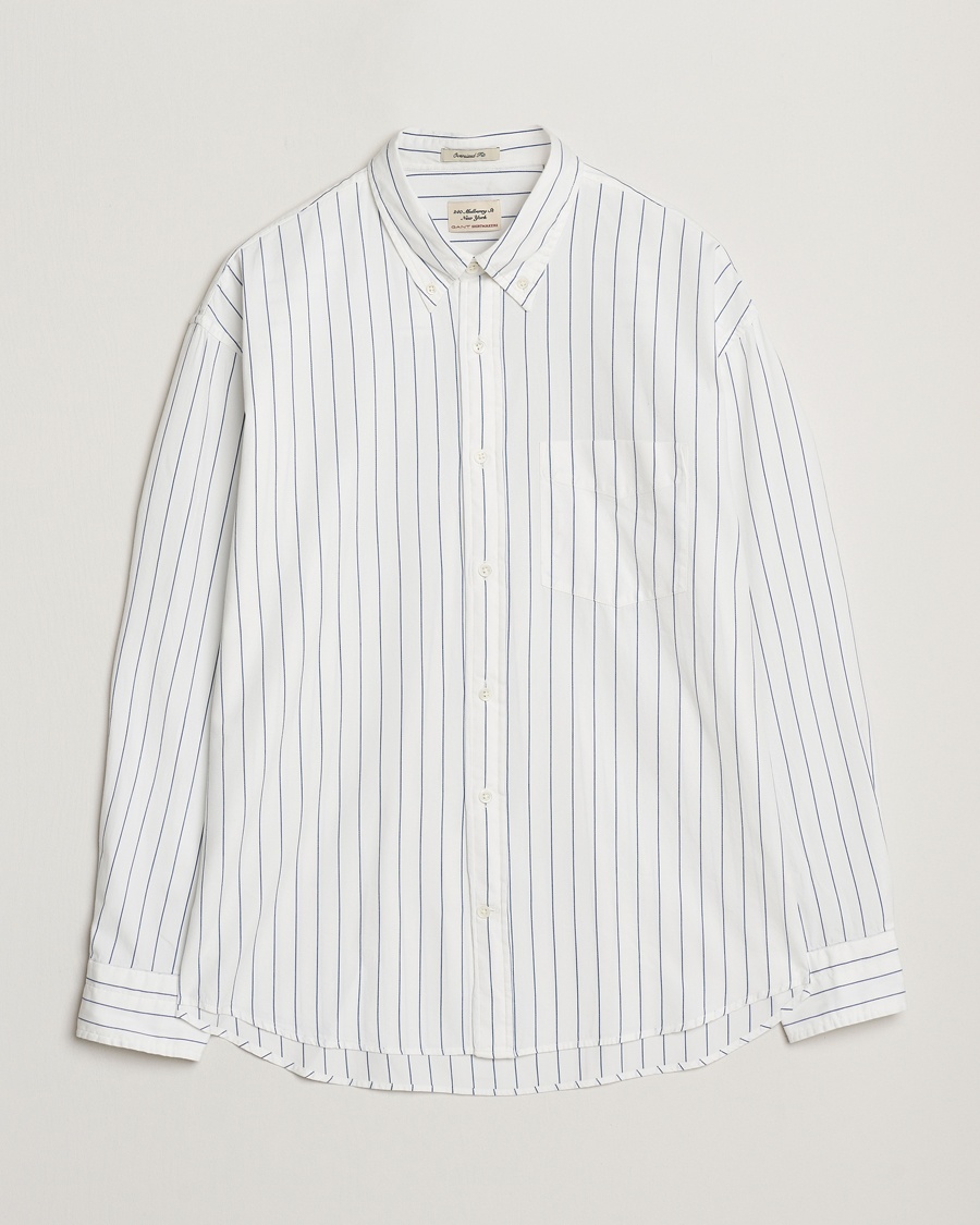Herren | Oxfordhemden | GANT 240 Mulberry Street | Oversized Dreamy Striped Oxford Shirt Eggshell