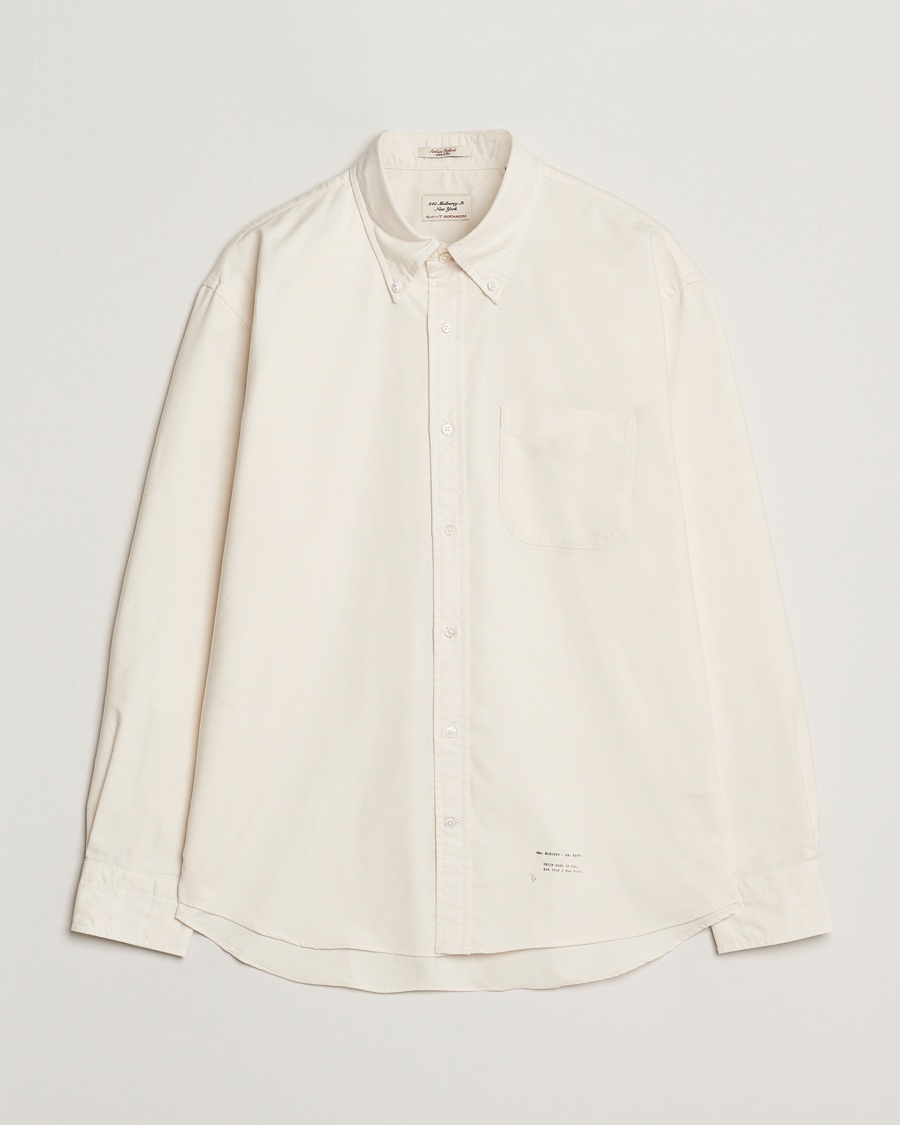 Herren | Business & Beyond - Casual | GANT 240 Mulberry Street | Relaxed Fit US Oxford Shirt Cream