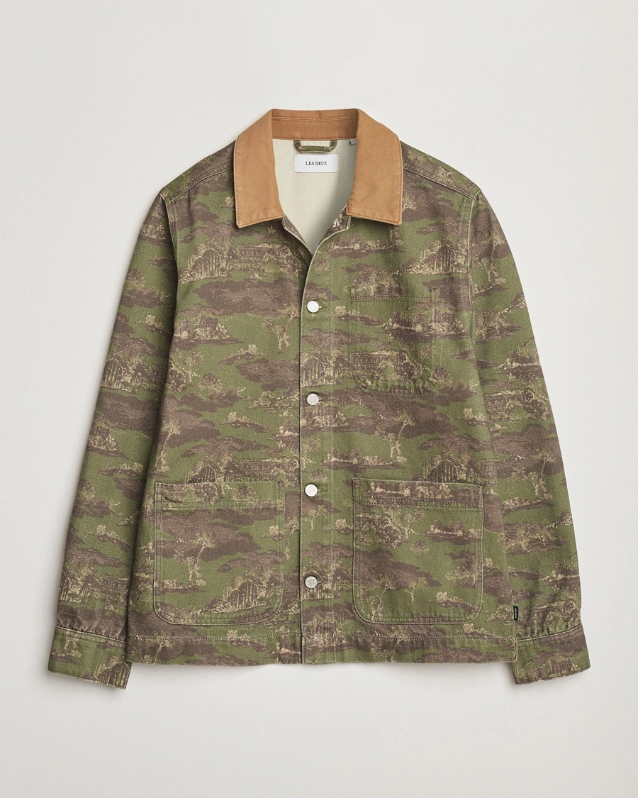Herren | Business & Beyond | LES DEUX | Layton AOP Denim Overshirt Camo