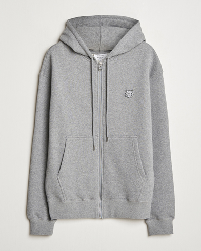 Herren | Maison Kitsuné | Maison Kitsuné | Tonal Fox Head Full Zip Hoodie Medium Grey Melange