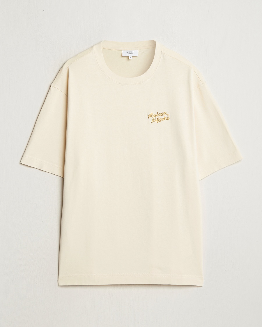 Herren | Maison Kitsuné | Maison Kitsuné | Handwriting Embroidery T-Shirt Alabaster