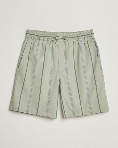 Herren | Drawstringshorts | Maison Kitsuné | Resort Striped Drawstring Shorts Vert De Gris