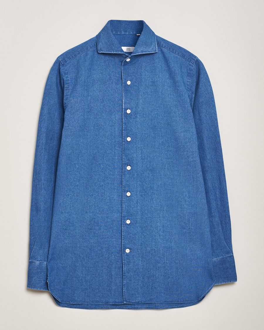 Herren | Jeanshemden | 100Hands | Garment Washed Denim Shirt Blue