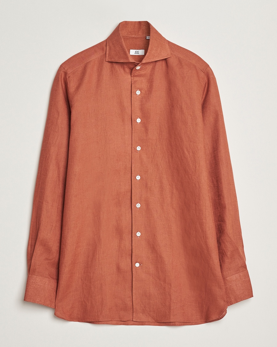 Herren | The Linen Lifestyle | 100Hands | Cut Away Linen Shirt Rust