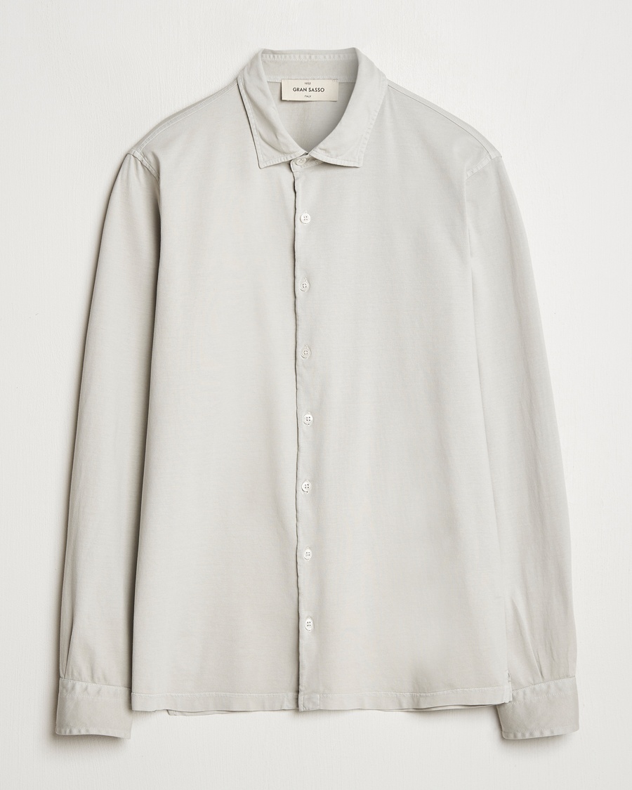 Herren | Polohemden | Gran Sasso | Washed Cotton Jersey Shirt Beige