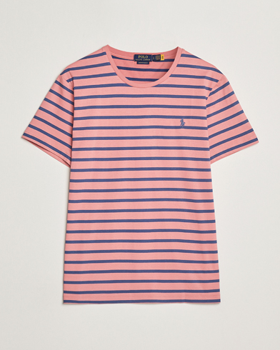 Herren | Kurzarm T-Shirt | Polo Ralph Lauren | Custom Slim Fit Striped Tee Desert Rose/Old Royal