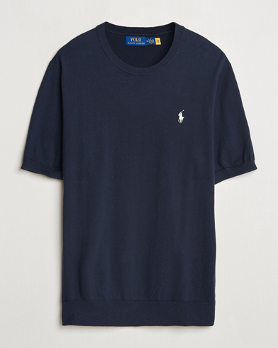 Polo Ralph Lauren Knitted Short Sleeve Tee Hunter Navy – Blau