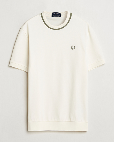 Herren | | Fred Perry | Pique Crew Neck T-Shirt Light Ecru