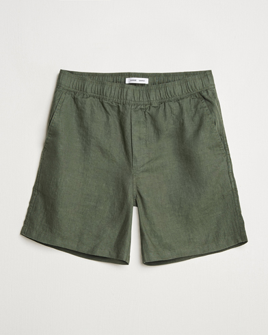 Herren | Business & Beyond - Casual | Samsøe Samsøe | Jabari Linen Drawstring Shorts Climbing Ivy
