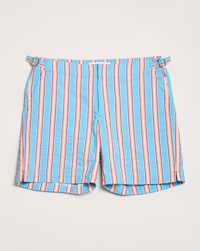 Herren | Badeshorts mit Side adjuster | Orlebar Brown | Bulldog Deckchair Stripe Swimshorts Blue Multi