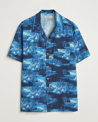 Herren | Business & Beyond | Nudie Jeans | Arvid Pearls Hawaii Shirt Blueberry