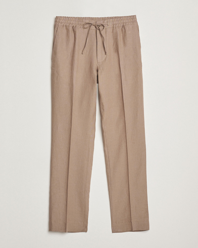 J.Lindeberg Soren Drape Linen Pants Nutmeg – Braun