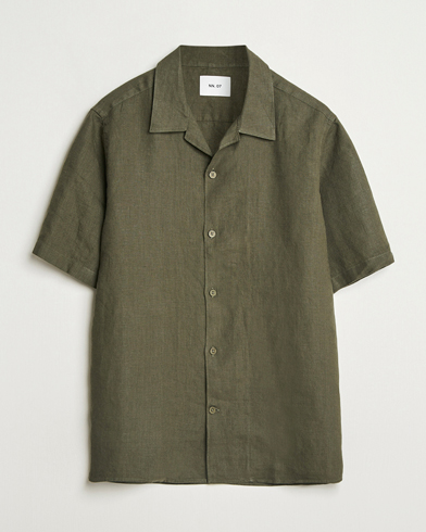 Herren | Neue Produktbilder | NN07 | Julio Linen Resort Shirt Croc Green