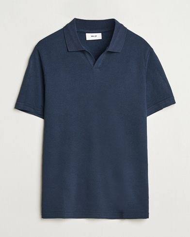 Herren | Neue Produktbilder | NN07 | Paul Cotton/Lyocell Polo Navy Blue