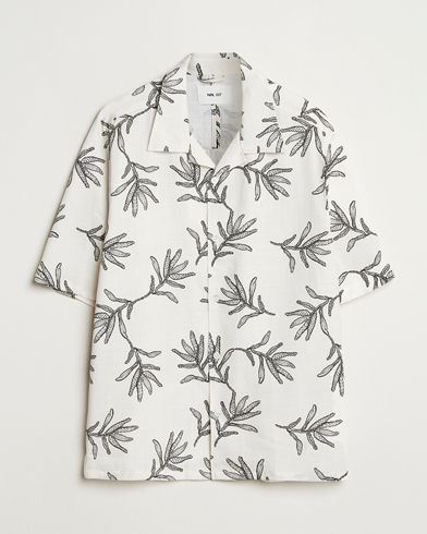 Herren | Neue Produktbilder | NN07 | Ole Printed Cotton/Lyocell Resort Shirt Off White