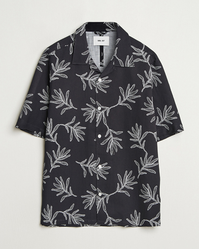 Herren | Neue Produktbilder | NN07 | Ole Printed Cotton/Lyocell Resort Shirt Black
