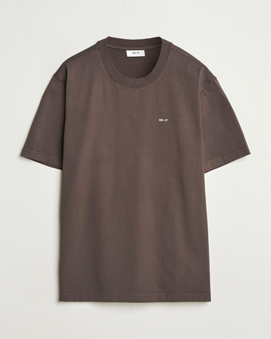 Herren | Neue Produktbilder | NN07 | Adam Logo Crew Neck T-Shirt Coffee