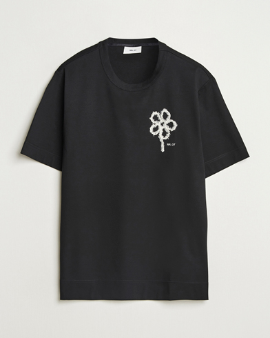 Herren | Neue Produktbilder | NN07 | Pedro Embroidered Flower T-Shirt Black
