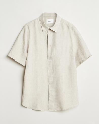 Herren | Neue Produktbilder | NN07 | Enzo Linen Short Sleeve Shirt Oat