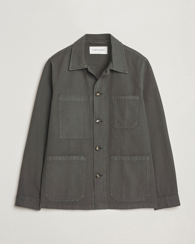A Day's March Herringbone Overshirt Olive – Grün