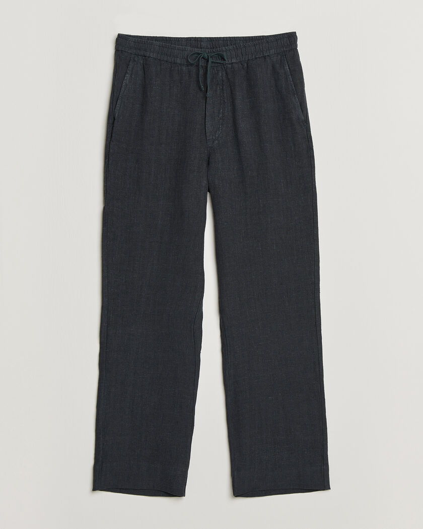 A Day's March Tamiat Linen Drawstring Trousers Black – Schwarz