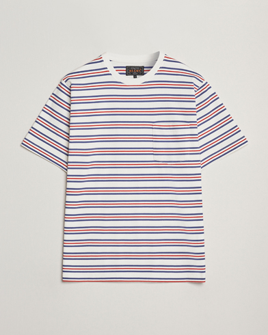 Herren | Treue-Rabatt für Stammkunden | BEAMS PLUS | Short Sleeve T-Shirt Blue/Red Stripe