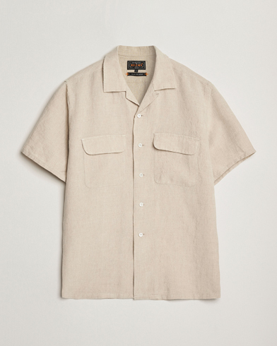Herren | Kurzarmhemden | BEAMS PLUS | Short Sleeve Linen Camp Shirt Beige