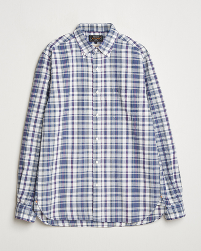 Herren | Treue-Rabatt für Stammkunden | BEAMS PLUS | Madras Button Down Shirt White/Blue
