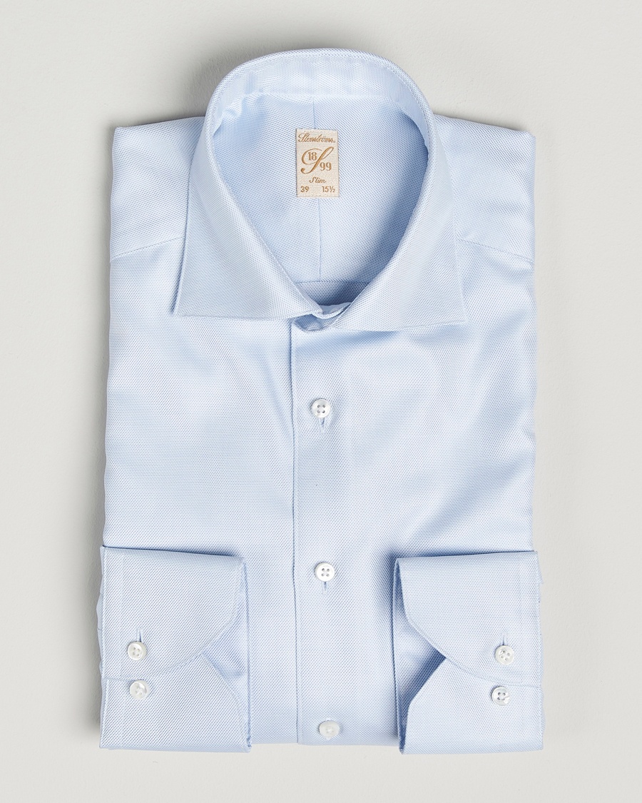 Herren | | Stenströms | 1899 Slim Cotton Twill Shirt Light Blue