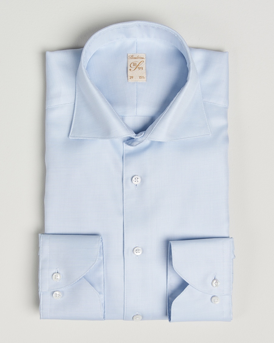 Herren | Businesshemden | Stenströms | 1899 Cotton Twill Shirt Light Blue