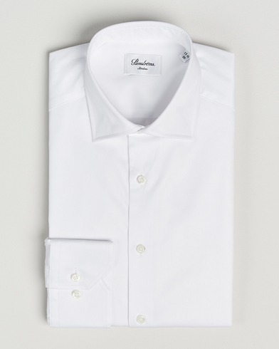 Herren | | Stenströms | Slimline Cotton Twill Cut Away Shirt White