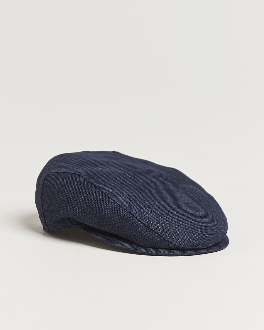Wigéns Ivy Slim Hopsack Linen Cap Navy – Blau