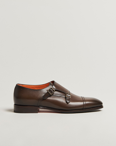 Santoni Adrian Double Monk Dark Brown Calf – Braun