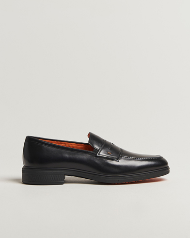 Santoni Easy Penny Loafer Black Calf – Schwarz