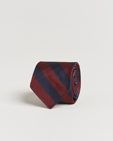 Herren | Krawatten | Kamakura Shirts | Vintage Ivy Regimental Stripe Silk Tie Navy/Burgundy