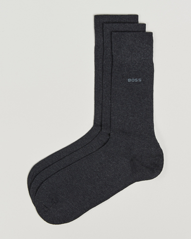 BOSS BLACK 3-Pack RS Uni Socks Charcoal – Grau