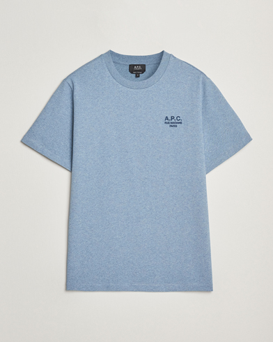 Herren | Neue Produktbilder | A.P.C. | Rue Madame T-Shirt Blue Melange/Navy