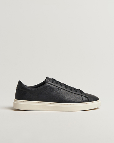 Herren | Schwarze Sneakers | BOSS BLACK | Kieran Grained Leather Sneaker Black