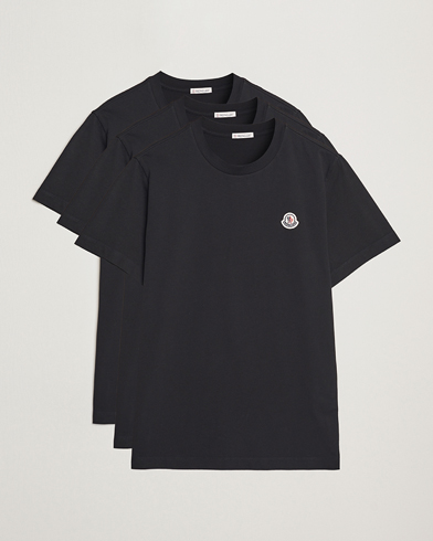 Moncler 3-Pack Logo T-Shirt Black – Schwarz