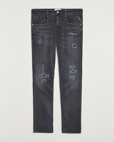Replay Anbass Distressed Super Stretch Bio Jeans Washed Black – Schwarz