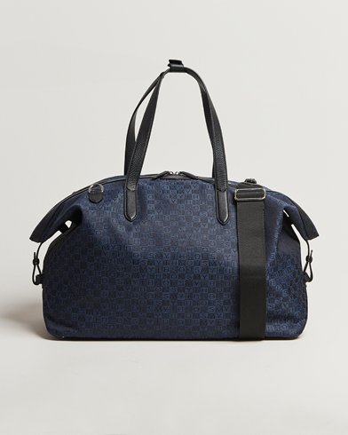 Smythson Canvas Stamp Travel Bag Navy – Blau