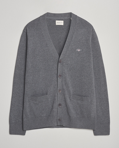 GANT Casual Cotton Cardigan Dark Grey Melange – Grau