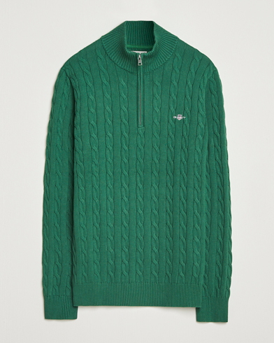 Gant Cotton Cable Half Zip Forest Green – Grün