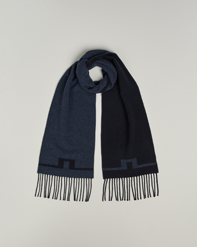 J.Lindeberg Champ Wool Doublefaced Scarf Navy – Blau