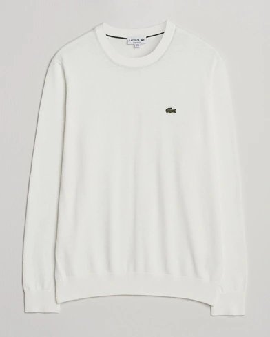 Lacoste Cotton Knitted Sweater Flour – Weiß