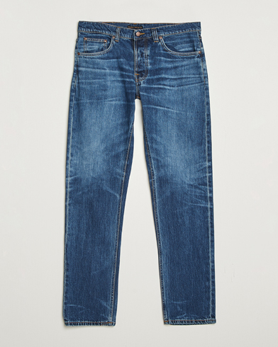 Nudie Jeans Solid Ollie Jeans Life Tracks – Blau