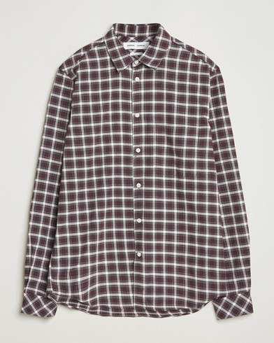 Samsøe Samsøe Liam Brushed Cotton Checked Shirt Raisin – Braun
