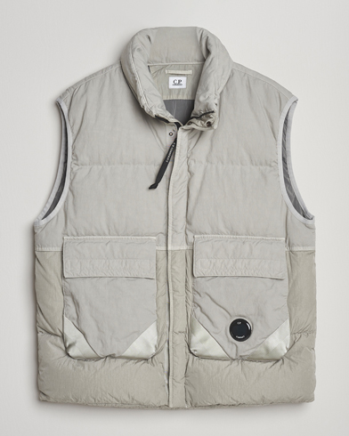 C.P. Company Eco Chrome Mixed Down Vest Light Grey – Grau