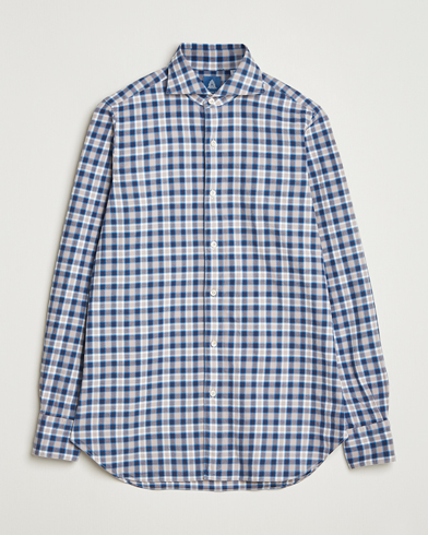 Herren | Finamore Napoli | Finamore Napoli Gaeta Flannel Sport Shirt Navy Check