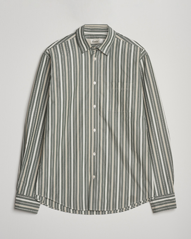 Forét Maple Poplin Shirt Dark Green Stripe – Grün